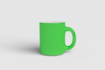 Realistic Green Mug Illustration for Branding Mockup. 3D Render.
