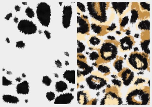 leopard design pattern. leopard fur texture real fur. Dalmatian dog, damage stains. Animal skin leo pard seamless pattern design. Jaguar, leopard, cheetah, panther fur