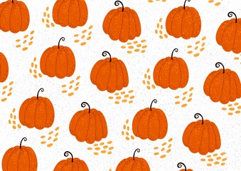 Halloween night background, pumpkins. Halloween banner or party invitation background with pumpkins in paper cut style