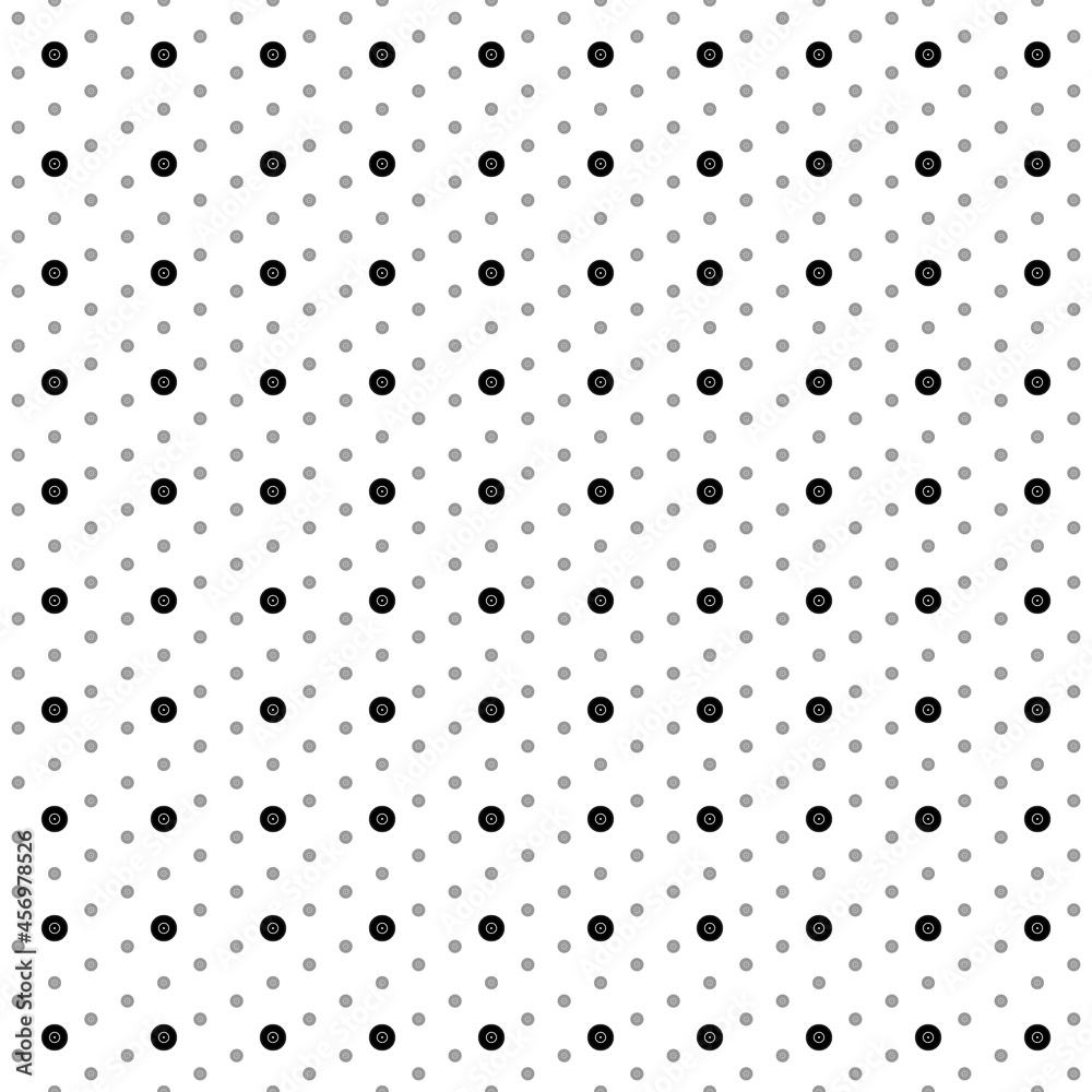 Poster square seamless background pattern from black gramophone record symbols are different sizes and opac