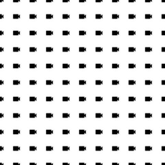 Square seamless background pattern from geometric shapes. The pattern is evenly filled with big black video camera symbols. Vector illustration on white background