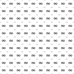 Fototapeta na wymiar Square seamless background pattern from black infinity symbols are different sizes and opacity. The pattern is evenly filled. Vector illustration on white background
