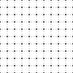 Square seamless background pattern from black adhesive plaster symbols are different sizes and opacity. The pattern is evenly filled. Vector illustration on white background