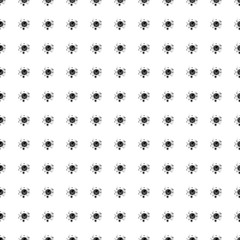 Square seamless background pattern from geometric shapes. The pattern is evenly filled with big black cosmic symbols. Vector illustration on white background