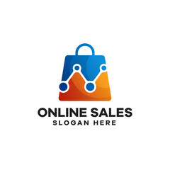 Online Sales Gradient Logo Design