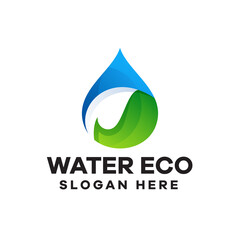 Water Eco Gradient Logo Design