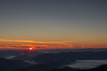 morning sun over the mountains