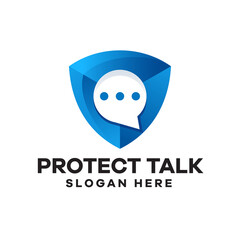 Protect Chat Gradient Logo Design