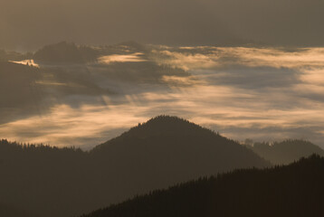 morning sun over the mountains