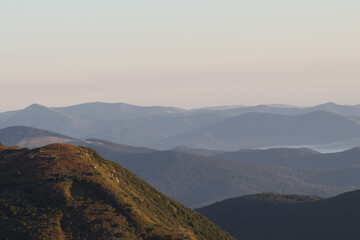 morning sun over the mountains