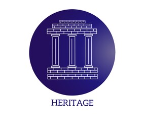 Cultural heritage building symbol logo.