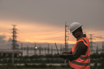 Asian engineer working at power plant,Thailand people