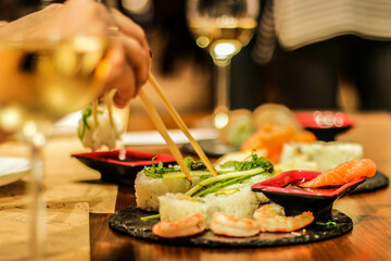sushi on the table
