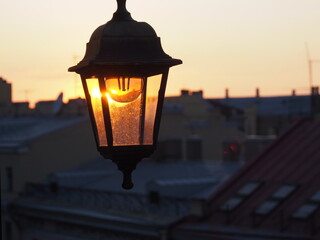 lantern in the morning