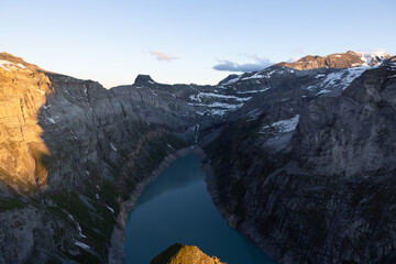 Amazing view to the peaks of the alps in Switzerland. Beautiful scenery in one of the most...
