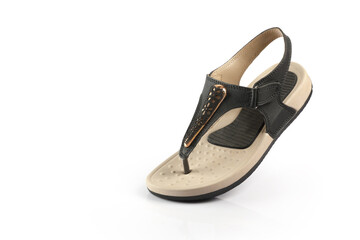 Indian made Ladies Sandals on white background	
