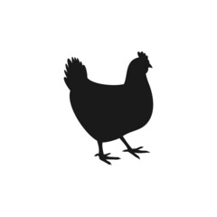 Chicken and chick vector silhouette. Farm birds silhouettes