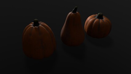 Isolated orange pumpkin on the background 3d-rendering