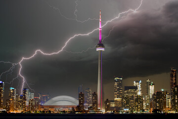 Stormy night in Toronto city Canada