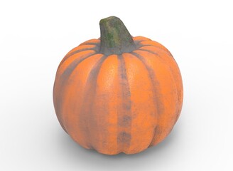 Isolated orange pumpkin on the background 3d-rendering