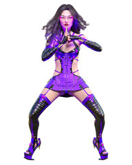 3D japanese assassin warrior amazon woman render.