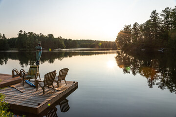the lake in the morning