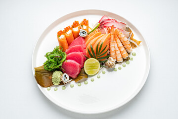  Traditional japanese food in restaurant. Healthy and tasty foods meal.