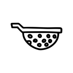 Colander line vector doodle simple icon design