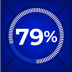 79 percent count on dark blue background