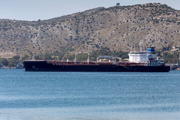 The cargo ship at a distance (Greece)