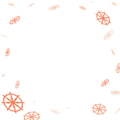 White background decorated with Dharmachakra wheels, Vector illustration