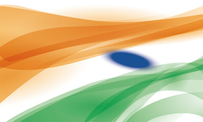 Tricolor India flag with abstract waves, Vector illustration