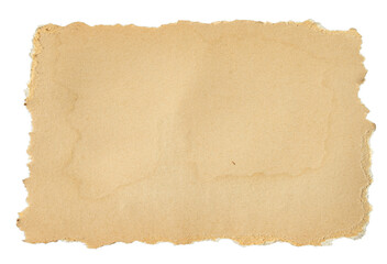 old brown grunge paper isolated on white background