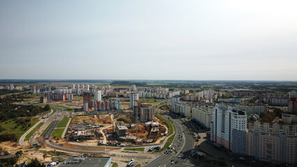 Fototapeta premium City block. Modern multi-storey buildings. Aerial photography.