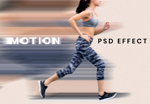 Woman Running with Motion Blur Effect