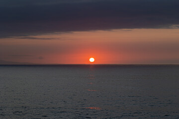 Sunset sequence at sea with spectacular colors!