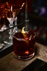 Negroni cocktail in beautiful glass