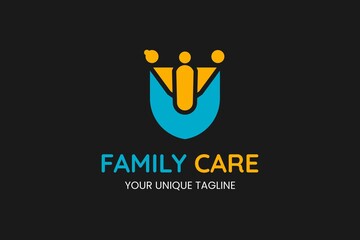 Shield logo.Family care concept design.Vector stock