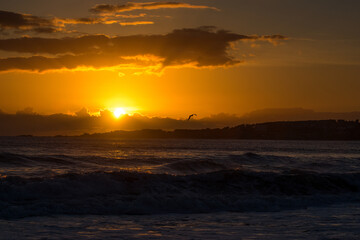 Sunset on the beach of A Lanzada Pontevedra