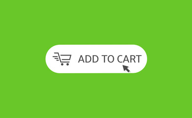 Add to cart button Shopping cart icon Flat design