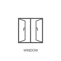 Open Window vector line icon. Vector sign for mobile app and web sites