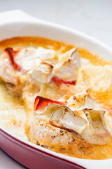 chicken breast baked with ham and cheese brie