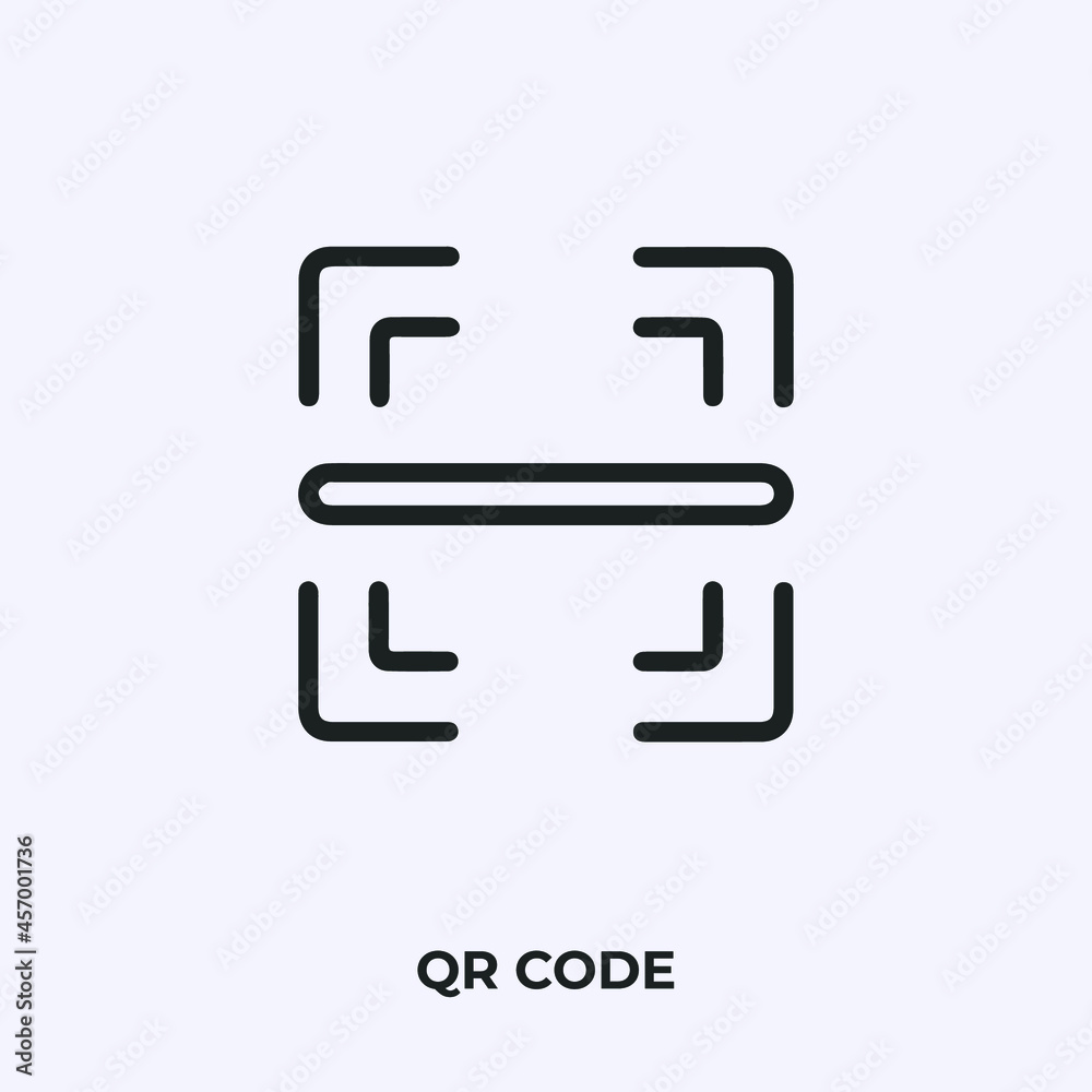 Fototapete qr code icon vector. linear style sign for mobile concept and web design. qr code symbol illustratio