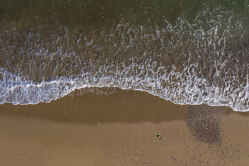 Amazing beach with azure water. View of   sand on turquoise beach in North West, Crete island, Greece.