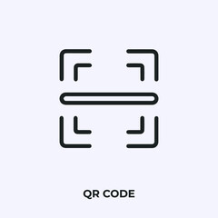 QR code icon vector. Linear style sign for mobile concept and web design. QR code symbol illustration. Pixel vector graphics - Vector.