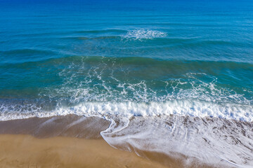 Amazing beach with azure water. View of   sand on turquoise beach in North West, Crete island,...