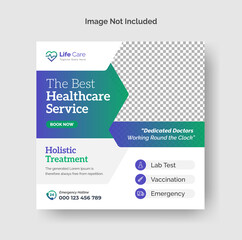 Medical and Healthcare instagram post or social media web banner template Premium Vector