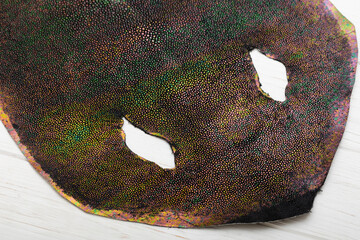 natural colored rays leather on the wooden table