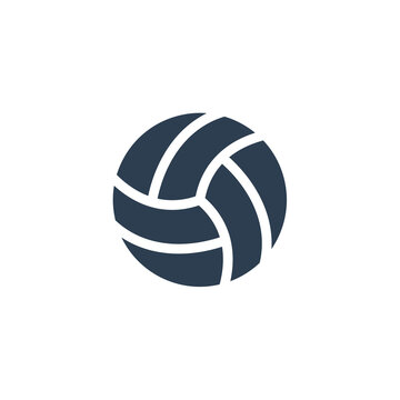 volleyball ball solid flat icon. vector illustration