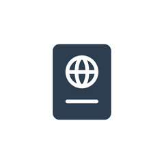Passport, id document solid flat icon. vector illustration